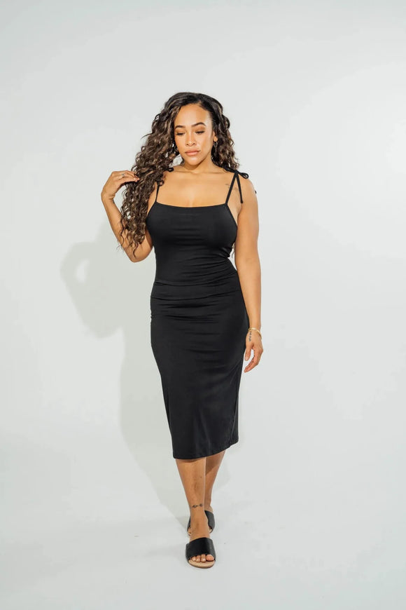 Wildflo Studio The Strappy Midi Dress in Jet at Style Society Marketplace