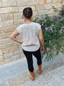 DAUCUS TOP Organic Muslin Sand Linen-2