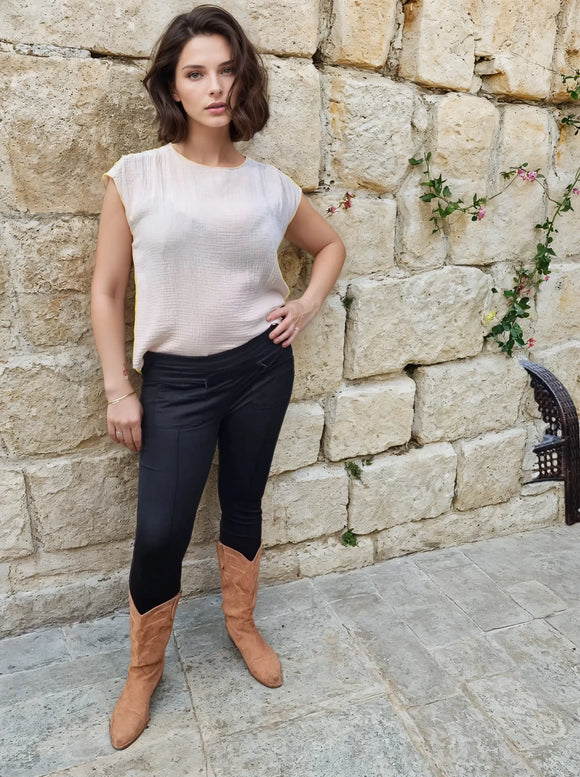 DAUCUS TOP Organic Muslin Sand Linen