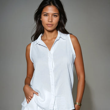 Astra White Button Cotton Shirt
