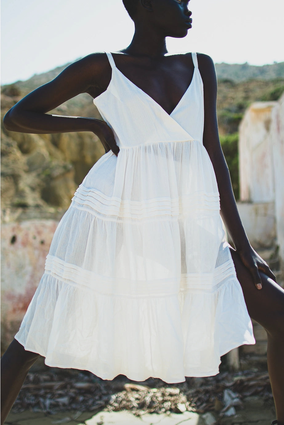 White cotton sustainable dress