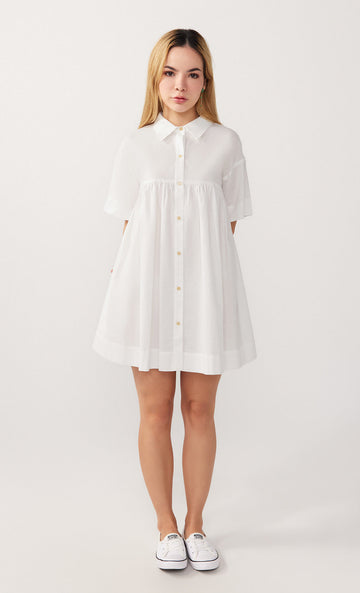White_Organic_cotton_Shirt_Dress for Petites 