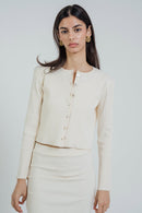 Rib Knit Ivory Co-Ord Set - Skirt, Cami & Cardigan-5