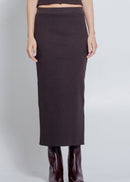 Rib Knit Midi Skirt in Hickory-11