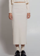 Rib Knit Midi Skirt in Hickory-12