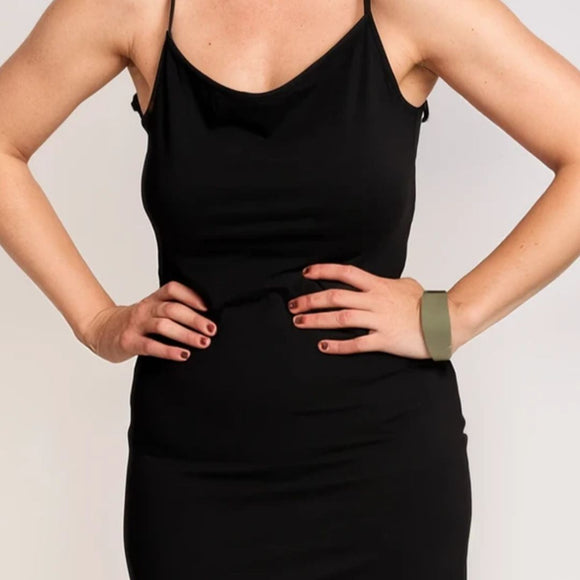 The Strappy Midi Dress in Jet