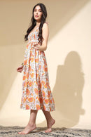 Sunny Hand-Printed Cotton Maxi Dress-5