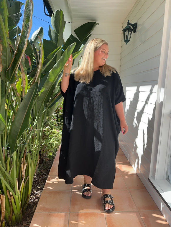 Shanti Cotton Gauze Kaftan ~ Pepper