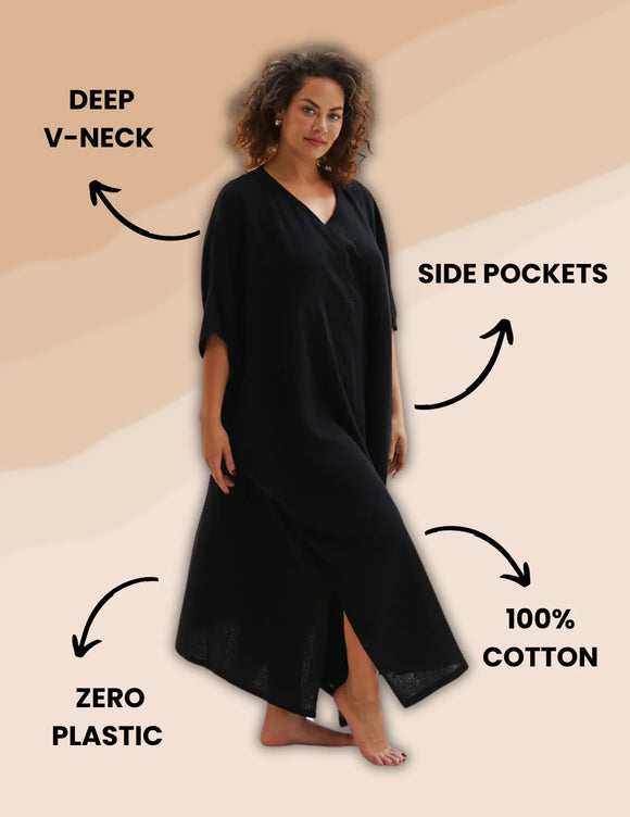 Shanti Cotton Gauze Kaftan ~ Pepper