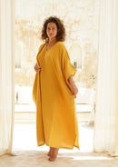 Shanti Cotton Guaze Kaftan - Tumeric