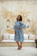 Padma Midi Dress - Blue Paisley