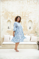 Padma Midi Dress - Blue Paisley