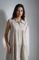 Campari Latte Linen Dress-5