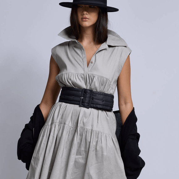 dref_by_d Campari Latte Linen Midi Dress at Style Society Marketplace