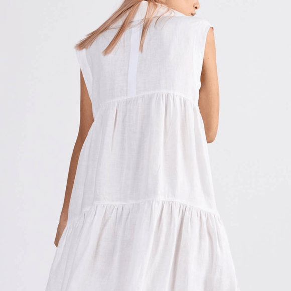 dref_by_d Campari White Dress - Sustainable Elegance Style Society White back