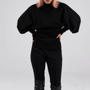 dref_by_d Cashmere Cotton Blend ethical Sweater In Black with parachute arms at Style Society Marketplace side 