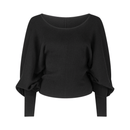 dref_by_d Cashmere Cotton Blend ethical Sweater In Black with parachute arms at Style Society Marketplace side 