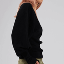 dref_by_d Cashmere Cotton Blend ethical Sweater In Black with parachute arms at Style Society Marketplace side 