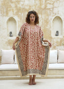 Kavya Long Kaftan - Leopard Print