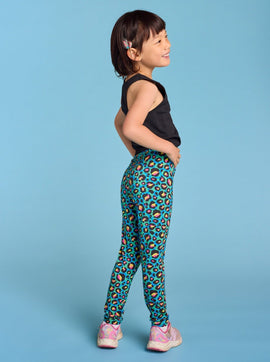 Neon Leopard - Bamboo Kids Leggings - Style Society Marketplace back