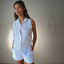 Astra White Button Cotton Shirt & Drawstring Shorts-7