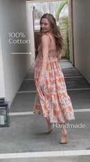 Sunny Hand-Printed Cotton Maxi Dress-7