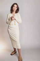 Rib Knit Ivory Co-Ord Set - Skirt, Cami & Cardigan-8