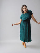 Magnolia Petrol Green Organic Double Gauze Dress-5