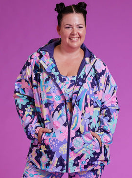 Rainbow Bouquet Raincoat - Adults - colourful raincoats plus size - Style Society Marketplace