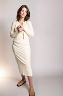 Rib Knit Ivory Co-Ord Set - Skirt, Cami & Cardigan-1