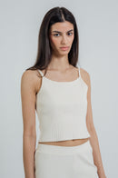 The Rib Knit Cami in Ivory-3
